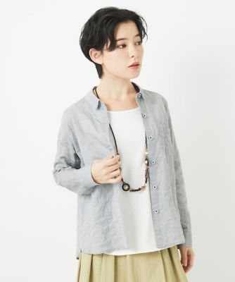 ［日本製］シャーリングシャンブレーブラウス