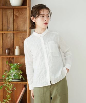 ＜GIANNI LO GIUDICE(Women/小さいサイズ)＞シャーリングシャンブレーブラウス