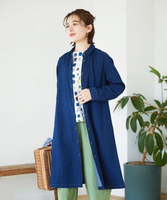 ＜GIANNI LO GIUDICE(Women/小さいサイズ)＞［セットアップ対応］二重織ガーゼデニム製品染めブラウス