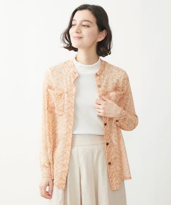 GIANNI LO GIUDICE / ジャンニ・ロ・ジュディチェ [洗える・日本製]更紗ドビーシフォンブラウス 洗える・日本製］更紗ドビーシフォンブラウス | GIANNI LO