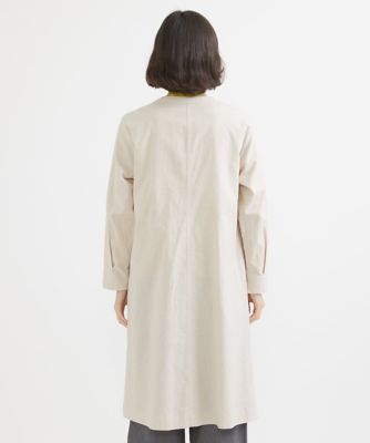 ［洗える］綿麻シュリンクチュニックブラウス