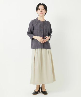 リネンストライプシャツブラウス