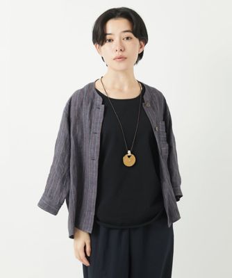 リネンストライプシャツブラウス