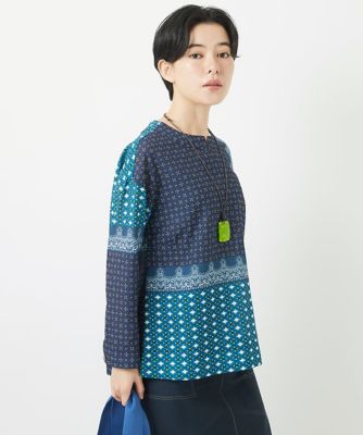 バンダナパネルプリントブラウス