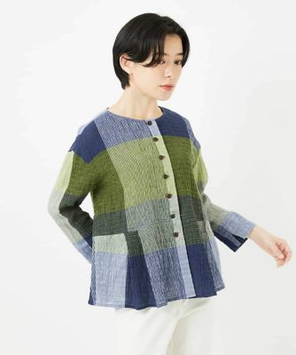 ＜GIANNI LO GIUDICE(Women/小さいサイズ)＞［日本製］コットンレーヨンランダムチェックブラウス