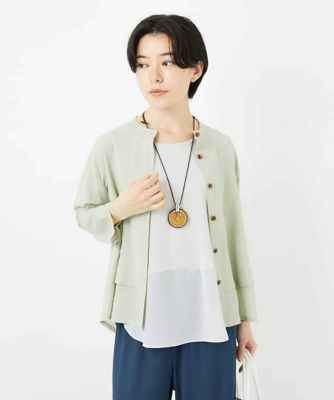 ＜GIANNI LO GIUDICE(Women/小さいサイズ)＞スタンドカラーデザインブラウス