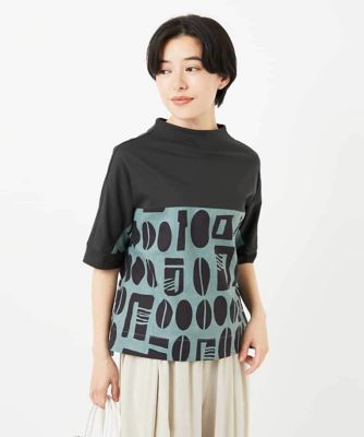 コーヒービーンズプリントブラウス