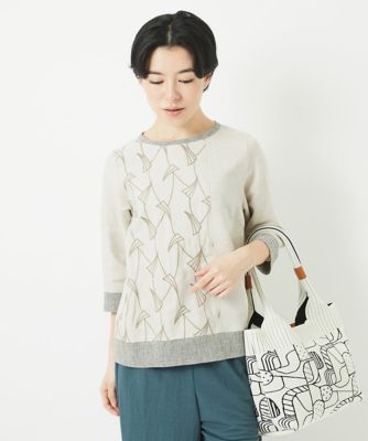 レーヨンリネンエンブロイダリーブラウス