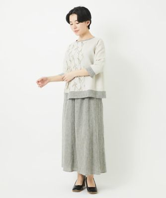 レーヨンリネンエンブロイダリーブラウス