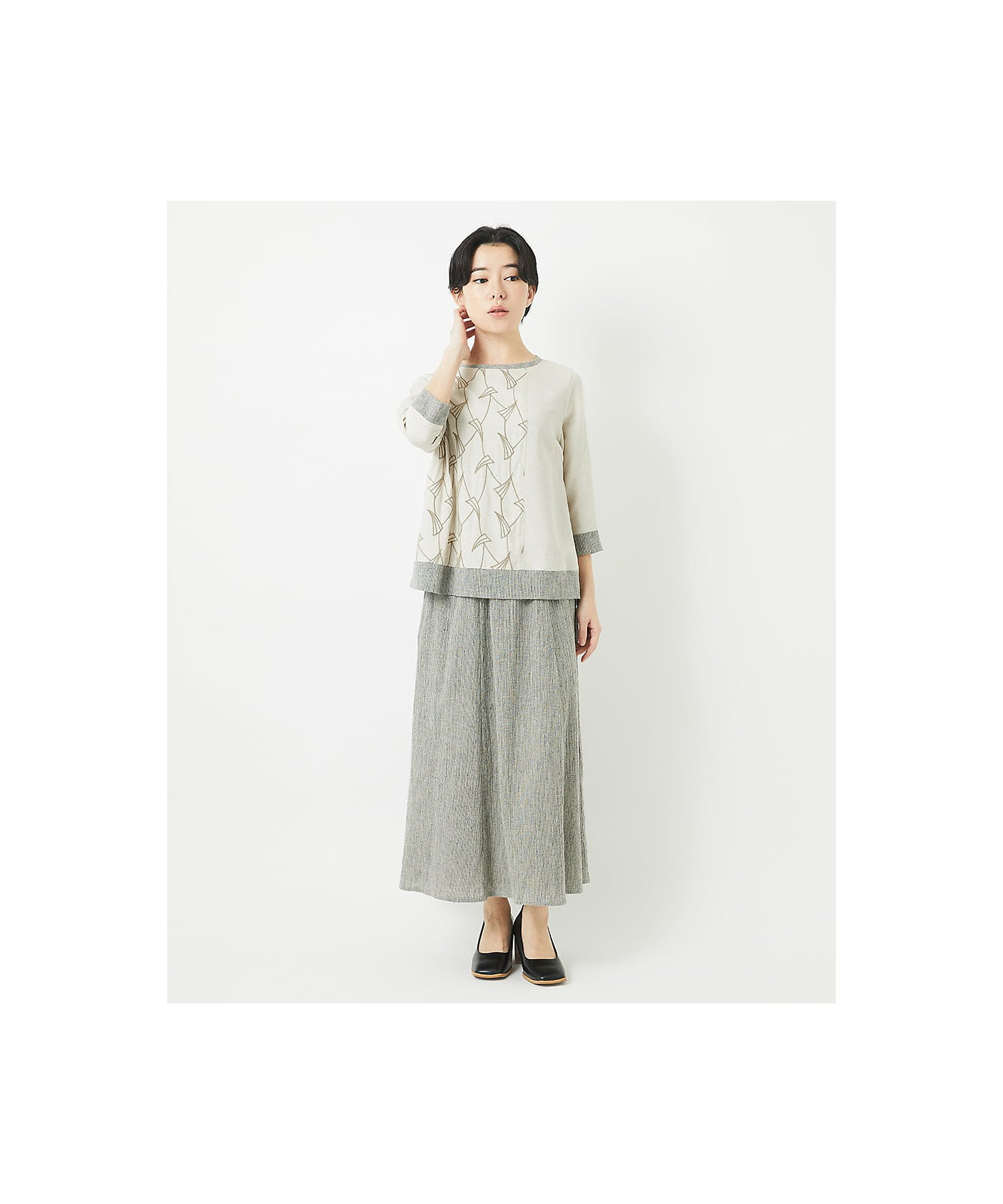 レーヨンリネンエンブロイダリーブラウス | GIANNI LO GIUDICE レーヨンリネンエンブロイダリーブラウス | GIANNI LO GIUDICE