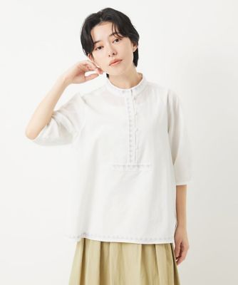 ＜GIANNI LO GIUDICE(Women/小さいサイズ)＞デニムプルオーバーブラウス