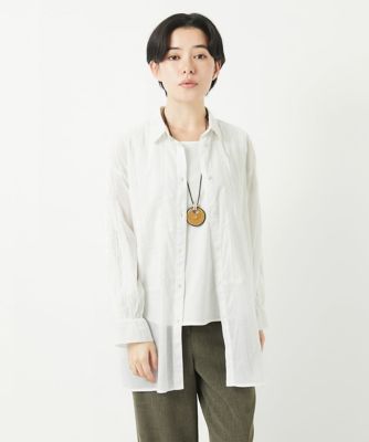 ＜GIANNI LO GIUDICE(Women/小さいサイズ)＞コットンボイル襟付きデザインシャツ