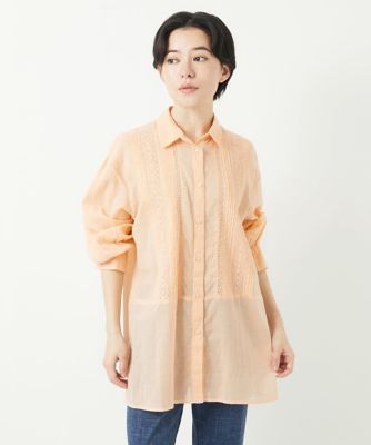 コットンボイル襟付きデザインシャツ | GIANNI LO GIUDICE(Women