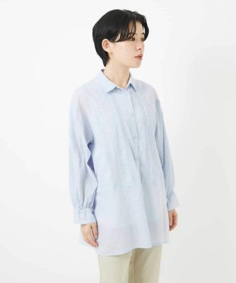 コットンボイル襟付きデザインシャツ | GIANNI LO GIUDICE(Women