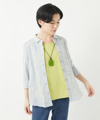 コットンリネンドット柄ピンタックブラウス | GIANNI LO GIUDICE(Women