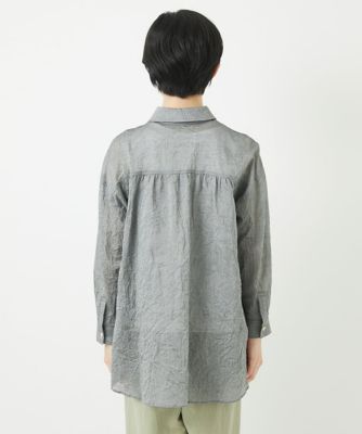 先染めボイルワッシャーブラウス