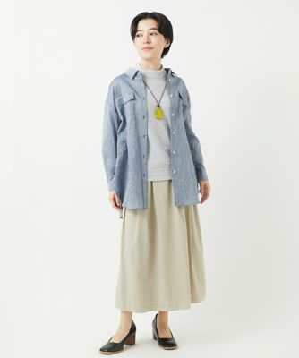 先染めボイルワッシャーブラウス