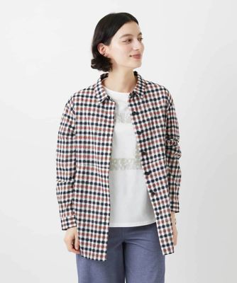 塩縮ギンガムチェックチュニックブラウス | GIANNI LO GIUDICE(Women