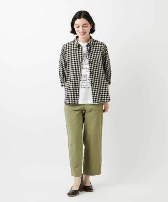 セットアップ対応］リネンコットンギンガムチェックブラウス | GIANNI