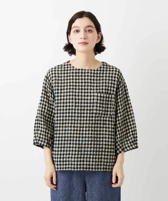 LISETTE・リゼッタ・リネンブラウス・ギンガムチェック セットアップ対応］リネンコットンギンガムチェックブラウス | GIANNI
