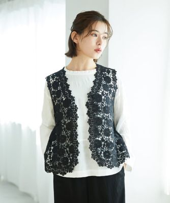 ＜GIANNI LO GIUDICE(Women/小さいサイズ)＞ケミカルレースジレ