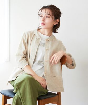 ＜GIANNI LO GIUDICE(Women/小さいサイズ)＞千鳥格子柄リネンコットンブラウス