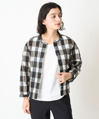 ＜GIANNI LO GIUDICE(Women/小さいサイズ)＞塩縮ブロックチェックシャツブラウス