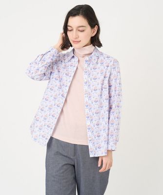 ＜GIANNI LO GIUDICE(Women/小さいサイズ)＞ＬＩＢＥＲＴＹプリントシャツブラウス（Ｆａｗｌｅｙ　Ｓｐｒｉｎｇ）