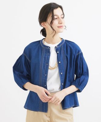 袖コンシャスデニムブラウス