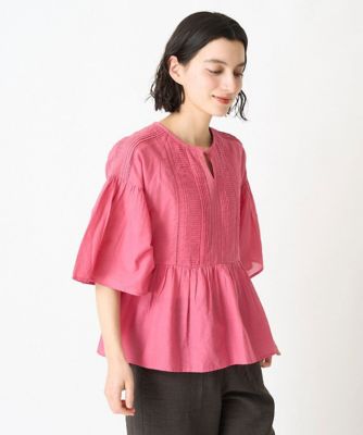 ＜GIANNI LO GIUDICE(Women/小さいサイズ)＞コットンボイルショート丈ブラウス