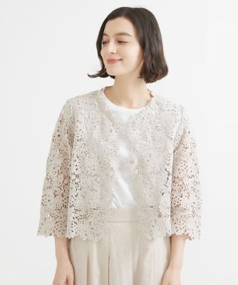 ＜GIANNI LO GIUDICE(Women/小さいサイズ)＞ケミカルレースボレロブラウス