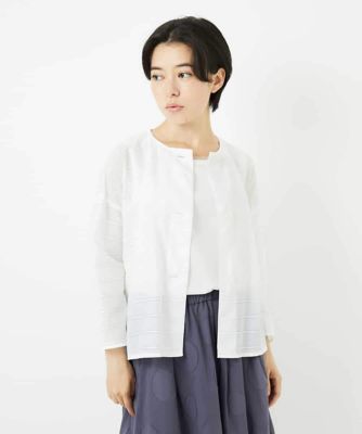 ボーダー柄ノーカラーブラウス羽織 | GIANNI LO GIUDICE(Women/小さい