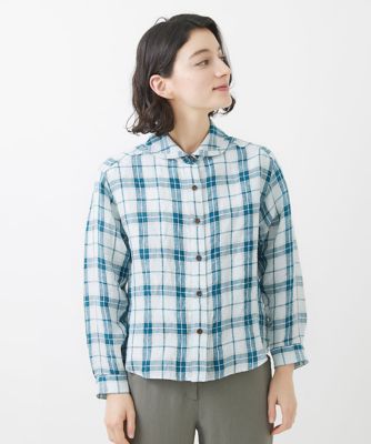 ［日本製］東炊きチェック柄ブラウス