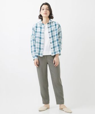 ［日本製］東炊きチェック柄ブラウス