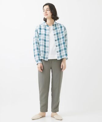 ［日本製］東炊きチェック柄ブラウス
