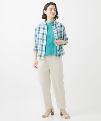 ［日本製］東炊きチェック柄ブラウス