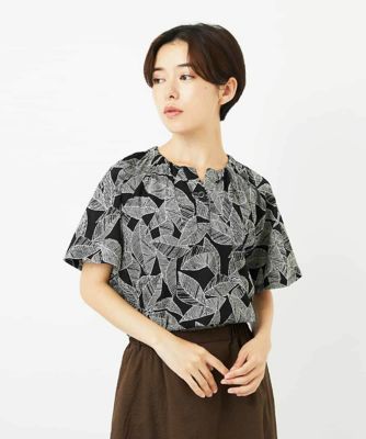 ＜GIANNI LO GIUDICE(Women/小さいサイズ)＞ミラクルウェーブリーフプリントブラウス