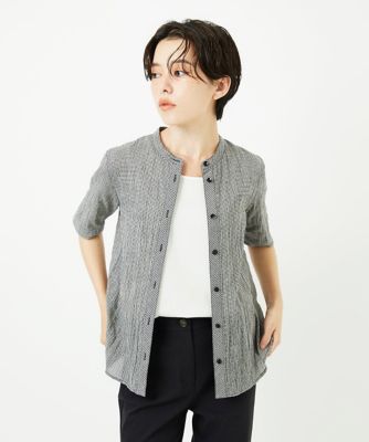 【SALE】GIANNI LO GIUDICE(Women/小さいサイズ)/ジャンニロジュディチェ オーガニックコットン半袖ブラウス ブラック94 トップス【三越伊勢丹/公式】