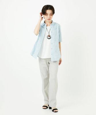 ジャンニ・ロ・ジュディチェ（GIANNI LO GIUDICE）/コットンリネンドット柄ピンタック半袖ブラウス コットンリネンドット柄ピンタック半袖ブラウス | GIANNI LO GIUDICE