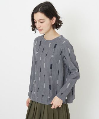 ＜GIANNI LO GIUDICE(Women/小さいサイズ)＞キューブドビー柄プルオーバーブラウス