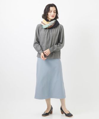 先染めストライプブラウス