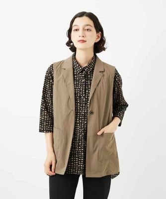 ＜GIANNI LO GIUDICE(Women/小さいサイズ)＞ナイロンストレッチテーラードカラージレ