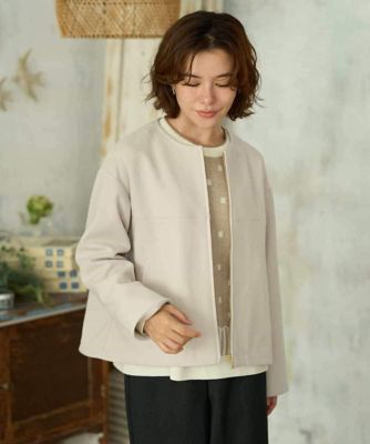 セットアップ対応］ショート丈ノーカラーコート | GIANNI LO GIUDICE