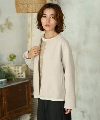 セットアップ対応］ショート丈ノーカラーコート | GIANNI LO GIUDICE
