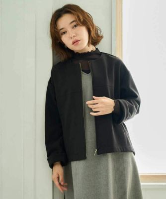 ★美品★23区 ダブルクロスベロアノーカラーショートコート黒 36 Sサイズ セットアップ対応］ショート丈ノーカラーコート | GIANNI LO GIUDICE