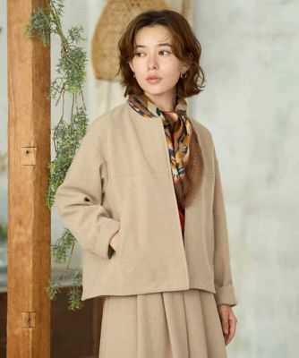 セットアップ対応］ショート丈ノーカラーコート | GIANNI LO GIUDICE