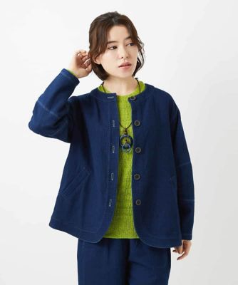 セットアップ対応］二重織ガーゼデニム製品染めブルゾン | GIANNI LO