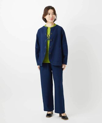 セットアップ対応］二重織ガーゼデニム製品染めブルゾン | GIANNI LO