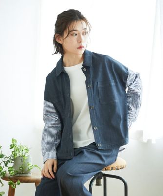 ＜GIANNI LO GIUDICE(Women/小さいサイズ)＞［セットアップ対応］スラブシャンブレーデニムブルゾン