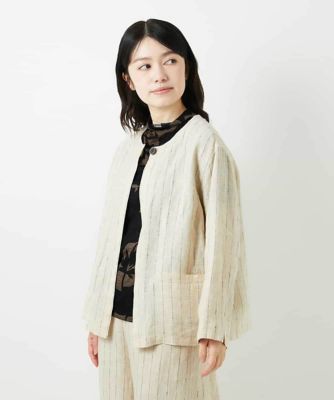 セットアップ対応］リネンステッチストライプジャケット | GIANNI LO